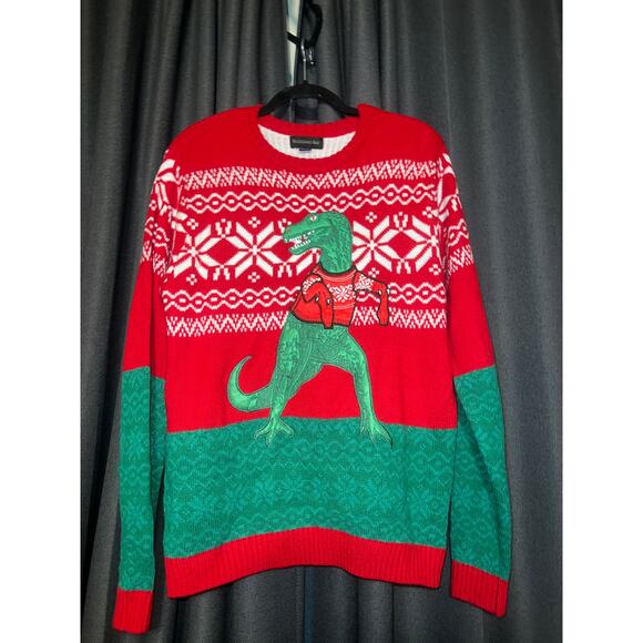 Ugly Christmas Sweater Xmas Size Large Dinosaur - Picture 1 of 3